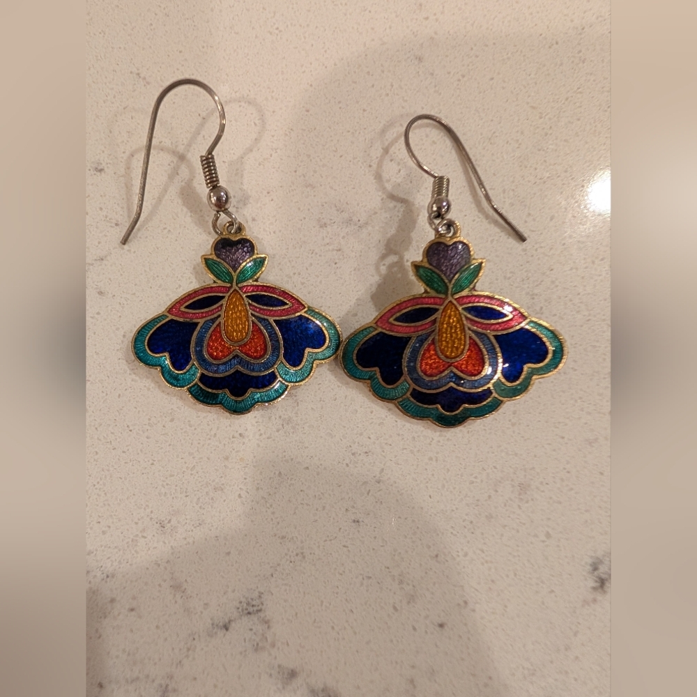 Vintage Cloisonne Earrings